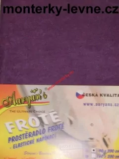 Prostěradlo FROTÉ jednolůžko 90x200cm tmavě fialové