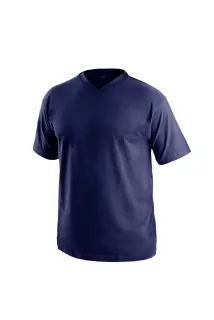 Tričko s krátkým rukávem DALTON, výstřih do V, 1610-131-414 tmavě modrá 