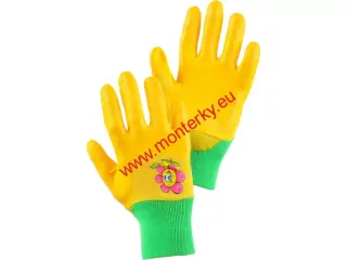 Rukavice DRAGO, dětské, máčené v nitrilu, žluté 3410-008-150