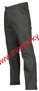 Kalhoty WORKER 30003 s elastickým pasem - šedé