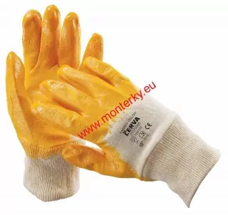 Rukavice HARRIER ŽLUTÝ rukav. máč. v nitrilu 0107-0005-70