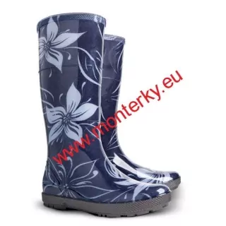 Dámské barevné holinky HAWAI LADY EXCLUSIVE 0077 EC bílý květ
