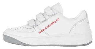 Obuv polobotka PRESTIGE VELCRO bílé-suchý zip M86810-10