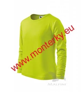 Tričko dětské dlouhý rukáv 160 g/m² LONG SLEEVE 121, limetková 062