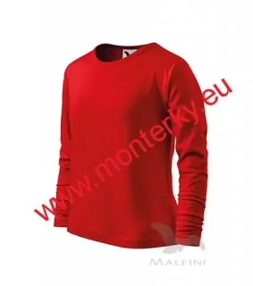 Tričko dětské dlouhý rukáv 160 g/m² LONG SLEEVE 121, červené 007