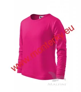 Tričko dětské dlouhý rukáv 160 g/m² LONG SLEEVE 121, malinován 063
