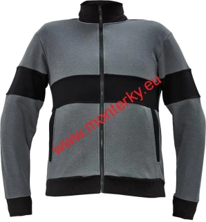 Mikina MAX pánská celopropínací 0306-0067-09 šedá/černá