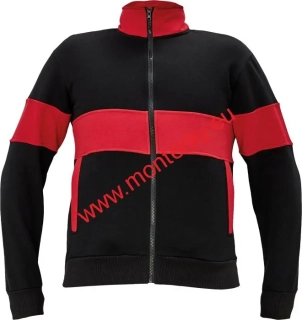 Mikina MAX pánská celopropínací 0306-0067-65 černá/červená