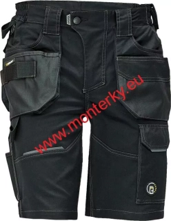 Montérkové šortky DAYBORO elastické-0310-0027-60 černé JIŽ OD VELIKOSTI 40