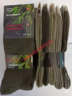 Pánské ponožky BAMBUS zdravotní 5 párů LOOKeN zelenkavé B15101