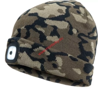 Zimní čepice DEEL s led lampou 0314-115-12-999 maskáčová hdědá