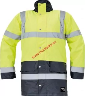 SEFTON Hi-Vis zateplená nepromokavá bunda s reflexními pruhy žluto-modrá 0301-0073-70