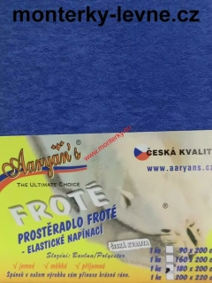 Prostěradlo FROTÉ 180x200cm DVOJLŮŽKO stř.modré