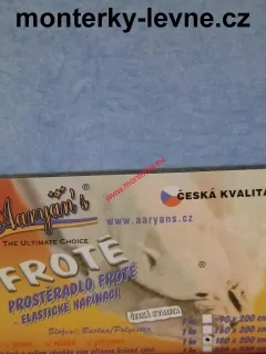 Prostěradlo FROTÉ 180x200cm České  DVOJLŮŽKO modré