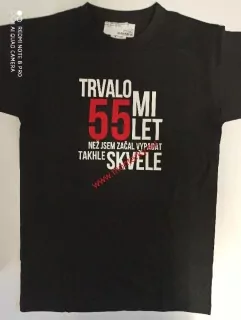 Tričko REKLAMNÍ černé, potisk střední 20-23cm,55let