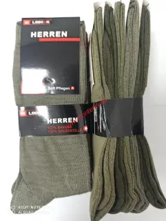 Pánské ponožky LOOKeN HERREN basic ZTY-1632 ZELENÉ 100% bavlna,balení za 99 Kč