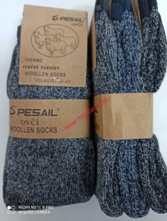 Ponožky ovčí vlna 3 p. za 150 Kč PESAIL,mix značka OVČÍ THERMO dvojté chodidlo a pata M052 Wolle