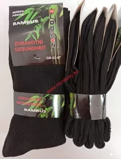 Pánské ponožky BAMBUS zdravotní LOOKeN ZTY-B1591 černé ,cena za balení