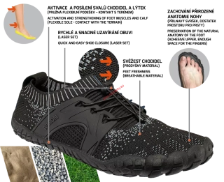 Obuv BOSKY BLACK BAREFOOT 0650060060