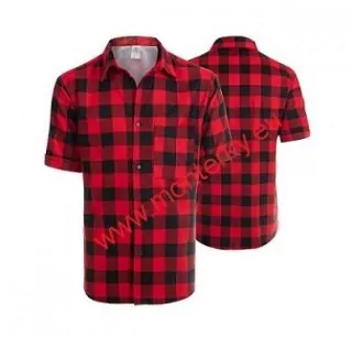 Košile FLANEL krátký rukáv, pánská červeno-černá procera