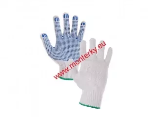 Textilní rukavice FALO, s PVC terčíky 3340-001-105