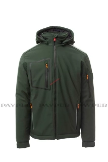 BUNDA SOFTSHELL zateplená PAYPER STREAM PAD S00331-0489 lesní zelená 07057