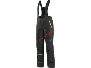 KALHOTY CXS TRENTON, ZIMNÍ SOFTSHELL, DĚTSKÉ, ČERNÉ S HV ŽLUTO/ORANŽOVÉ DOPLŇKY 1420-005-816