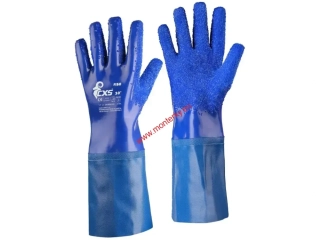 Rukavice CXS FISO, máčené v PVC, zdrsněný povrch VEL. 10 canis 3430-024-400