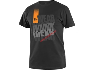 Tričko CXS WORKWEAR, krátký rukáv, černá/oranžová, canis 1610-430-803 Doprodej poslední 1-2 ks od velikosti