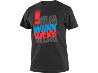 Tričko CXS WORKWEAR, krátký rukáv, černo-modro-červené, canis 1610-430-820 Doprodej poslední 1-2 ks od velikosti