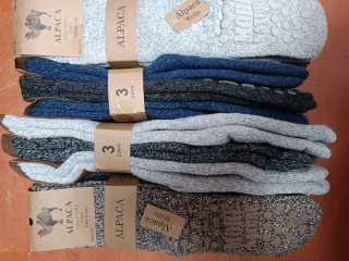 Ponožky ALPACA vlna THERMO MELÍR 35-47 cena za 3 páry protiskluzové