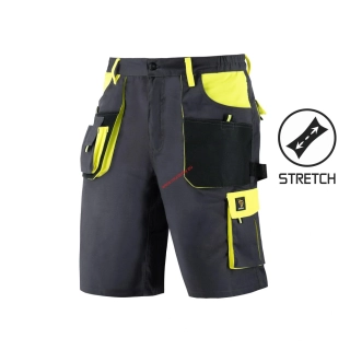 ŠORTKY PROWORK STRETCH SK šedo-žluté 46-62 procera