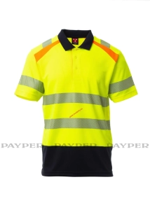 Pánská reflexní polokošile LANE žlutá fluo/nám. modrá payper S00738-0028/01014
