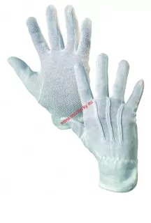 Rukavice MAWA, textilní, s PVC terčíky,3310-002-100 bílé